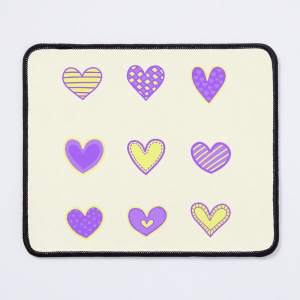 Item preview, Purple and yellow heart doodles set designed and sold by wonderxwander.