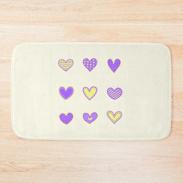 Item preview, Purple and yellow heart doodles set designed and sold by wonderxwander.