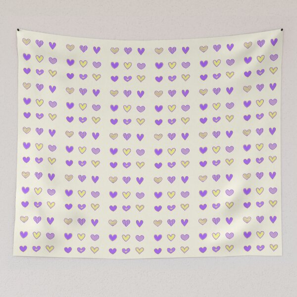 Item preview, Purple and yellow heart doodles set designed and sold by wonderxwander.