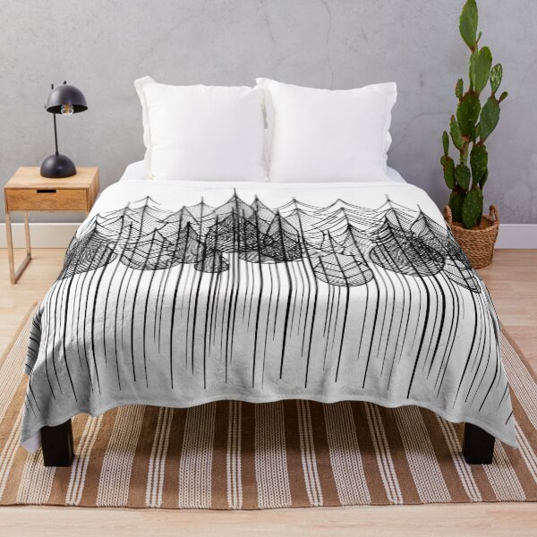 Item preview, Minimalist black line abstract forest designed and sold by OutdoorMemories.