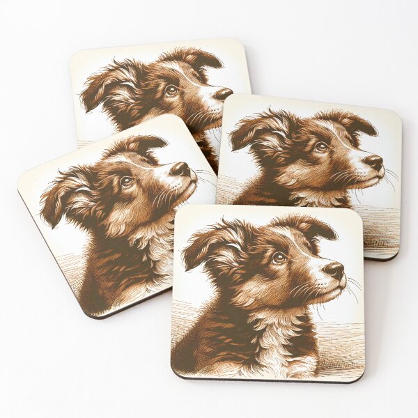 Item preview, Curious Puppy in Warm Sepia Tones designed and sold by PictorialWhimsy.