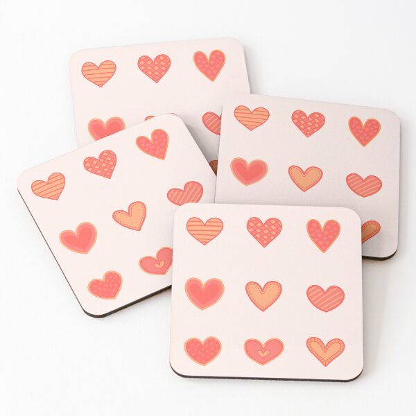 Item preview, Red and orange heart doodles set designed and sold by wonderxwander.