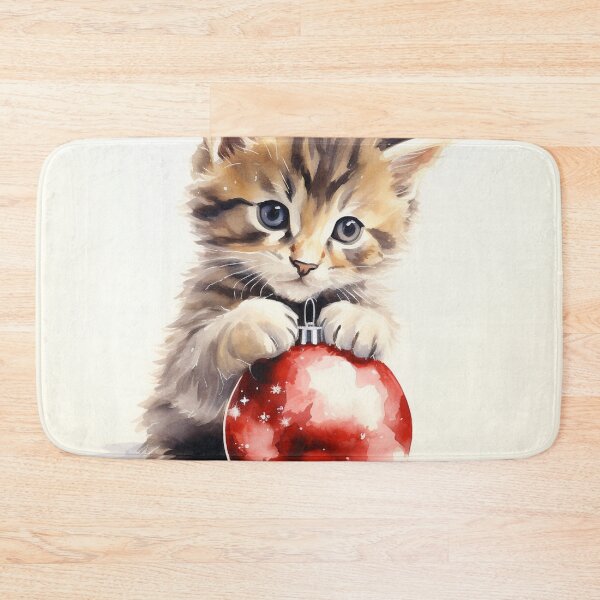 Item preview, Cute kitten watercolor christmas bauble designed and sold by mliotard.