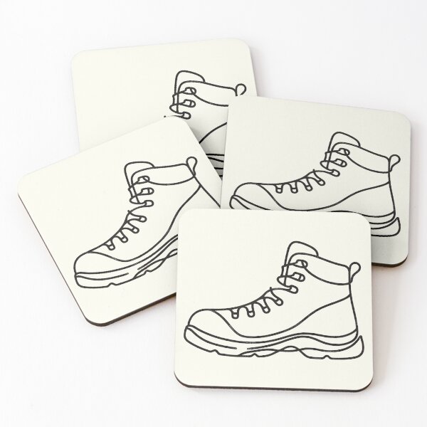 Item preview, Minimalist black line hiking boot designed and sold by OutdoorMemories.