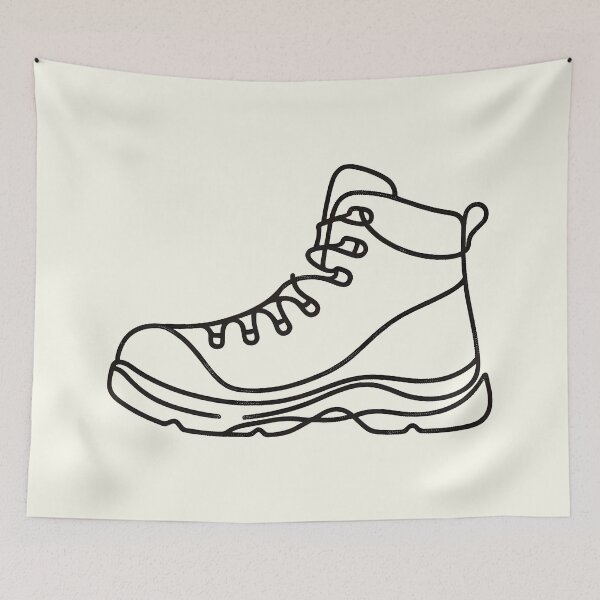 Item preview, Minimalist black line hiking boot designed and sold by OutdoorMemories.