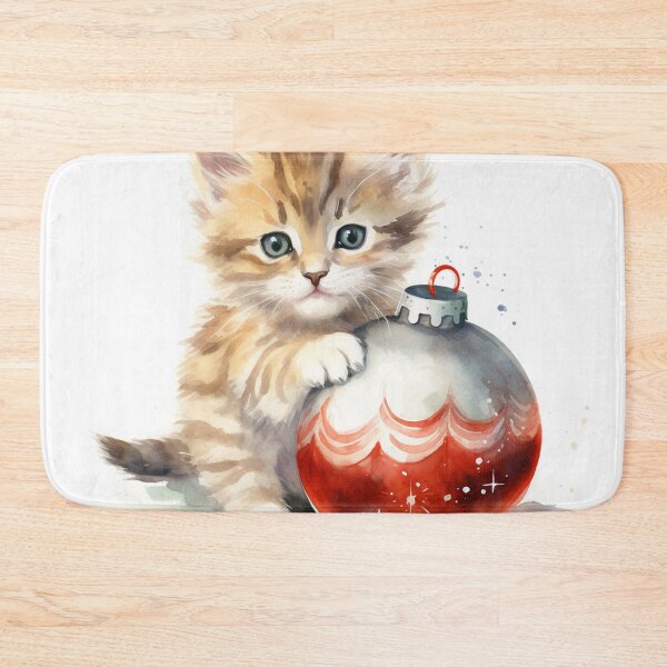 Item preview, Cute kitten watercolor christmas bauble designed and sold by mliotard.