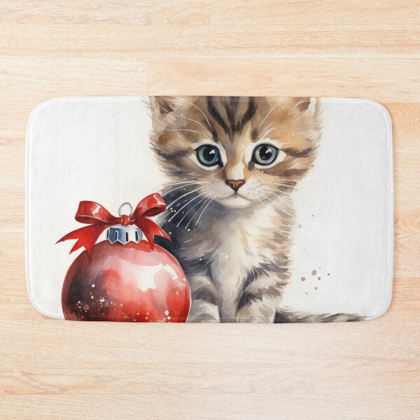 Item preview, Cute kitten watercolor christmas bauble designed and sold by mliotard.