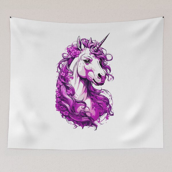 Item preview, Creature and flowers, a purple unicorn designed and sold by PETS ABC.