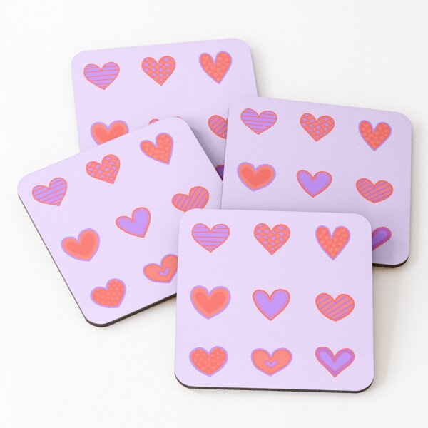 Item preview, Red and purple heart doodles set designed and sold by wonderxwander.