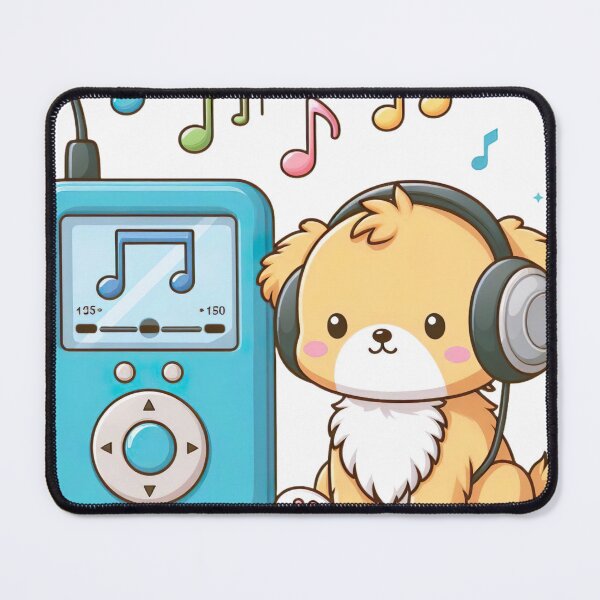 Item preview, "Cute Dog and Music Player: Charming Melodic Companionship" designed and sold by Huycao211.