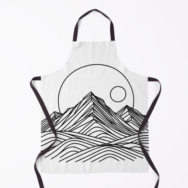 Item preview, Minimalist stylized line art mountain and sun designed and sold by OutdoorMemories.