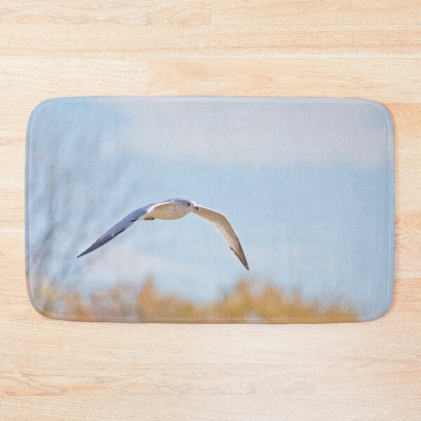 Item preview, Ringbilled gull flying on an autumn day designed and sold by KRFNatureGifts.