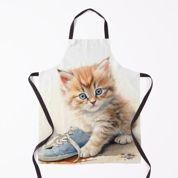 Item preview, Cute kitten watercolor painting with a baby shoe designed and sold by mliotard.