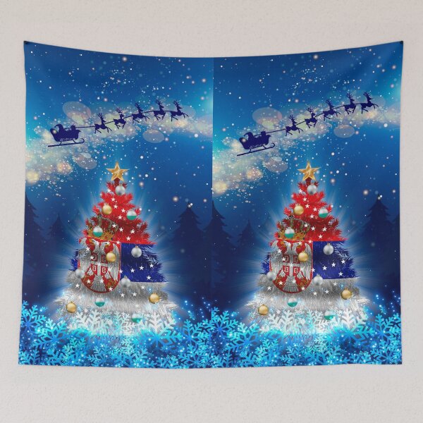 Item preview, Flag of Serbia - Serbian - Christmas Tree Flag designed and sold by WdiCreative.