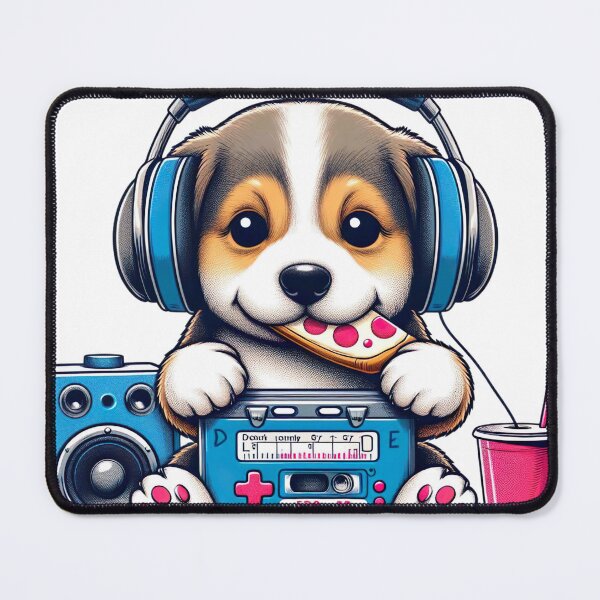 Item preview, "Cute Dog and Music Player: Charming Melodic Companionship" designed and sold by Huycao211.