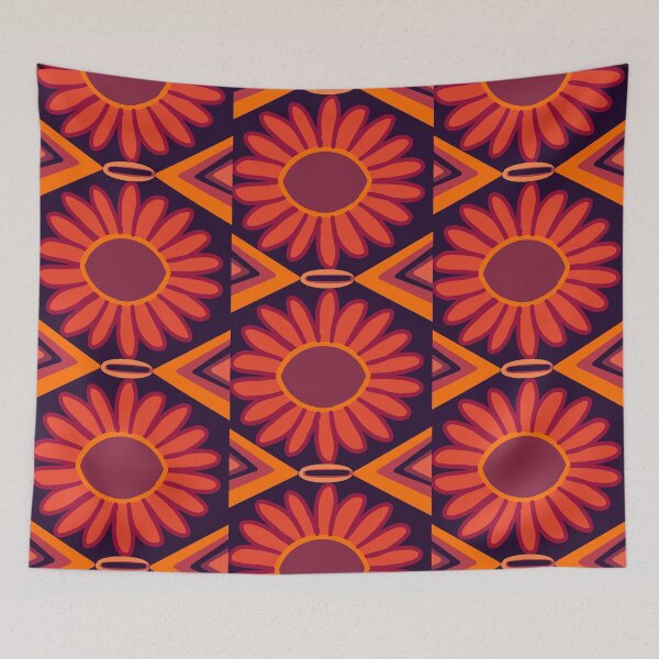 Item preview, Purple orange flowers  designed and sold by Nodala.