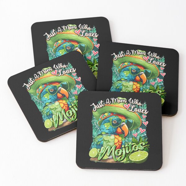 Aperçu de l'œuvre Juste une maman qui aime le Mojito : une fête tropicale avec un ami à plumes créée et vendue par MindWave THC.