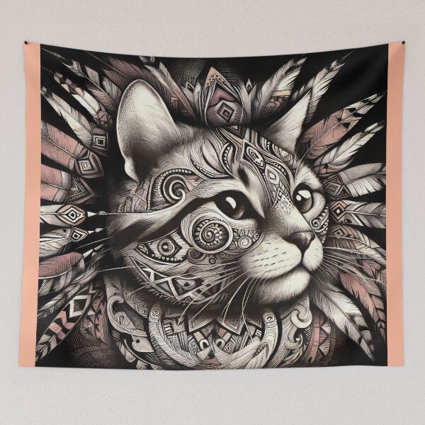 Item preview, Cat Portrait Drawing designed and sold by CattyCornerPOD.