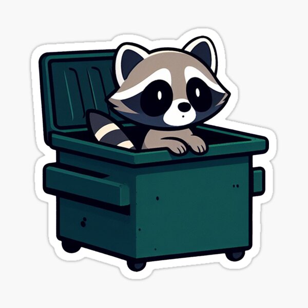 Item preview, Racoon Trash Panda in Dumpster designed and sold by My-Sticker-Shop.