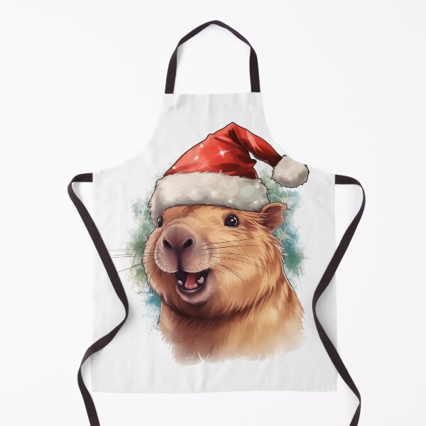 Item preview, Happy smiling capybara in christmas cap designed and sold by GoodThings66.