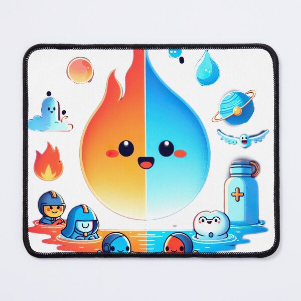 Item preview, "Cute Fire and Water Elements: Enchanting Harmony in Whimsical Land" designed and sold by Huycao211.