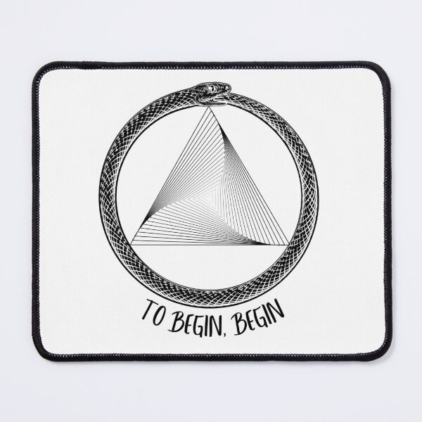 Item preview, To Begin, Begin! Ouroboros Snake Serpent Triangles designed and sold by Quote Gallery.