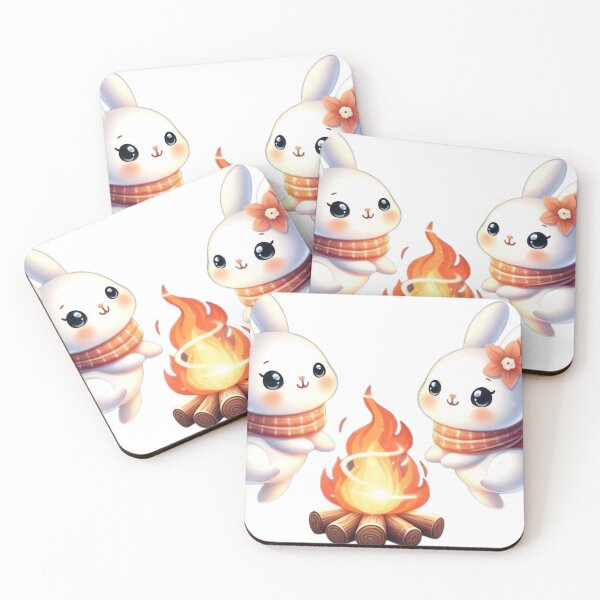 Item preview, "Cute Rabbits Winter Dance: Whimsical Spinning by the Fire" designed and sold by Huycao211.