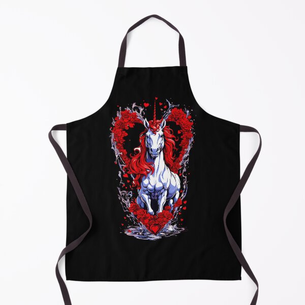 Item preview, White and red , a unicorn coming out of the heart designed and sold by PETS ABC.