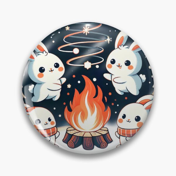 Item preview, "Cute Rabbits Winter Dance: Whimsical Spinning by the Fire" designed and sold by Huycao211.