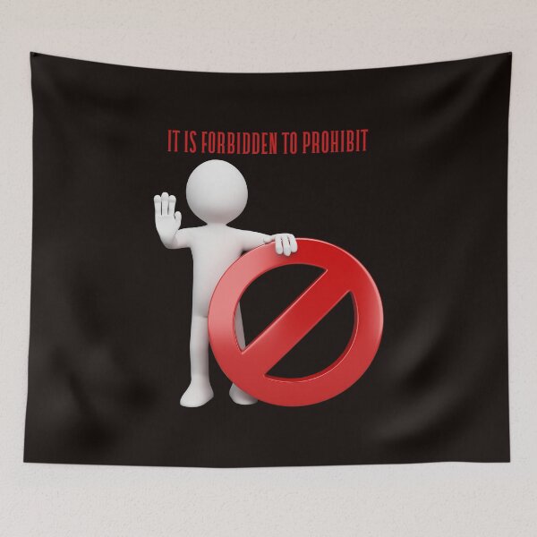 Item preview,  It is forbidden to prohibit. A kitten with prohibition. An extra gift for those who are fed up with prohibitions. designed and sold by Studio-wzory.