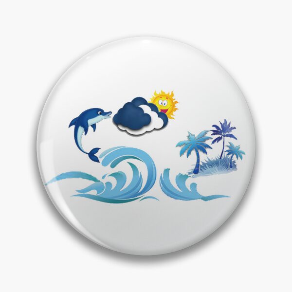 Item preview, Dolphin cloud sun tree sea and scenary designed and sold by manishmagic.