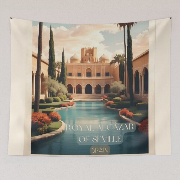 Item preview, Royal Alcazar Vintage Travel Poster - Spanish Heritage Art designed and sold by Ceemko's Vintage Corner.