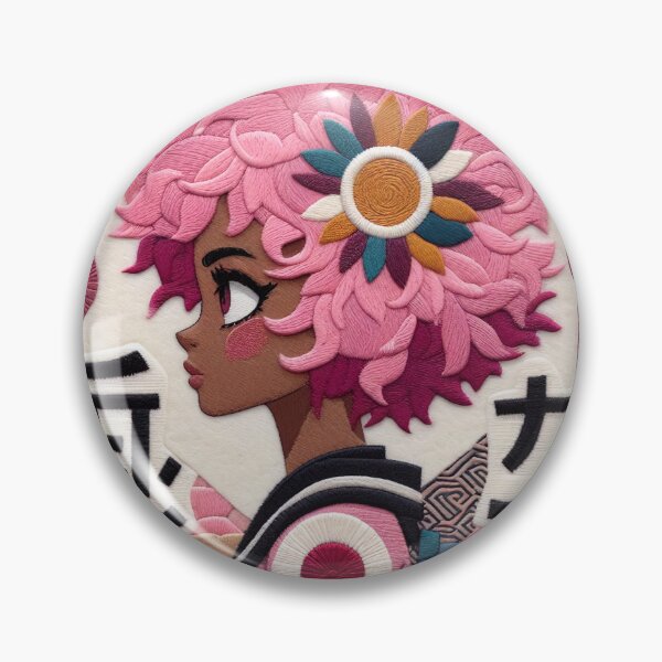 Item preview, Digital Illustration of Manga Girl with Embroidery Effect designed and sold by GALUMARKET.