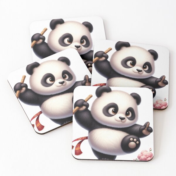 Item preview, "Cute Panda Martial Arts: Enchanting White Background Mastery" designed and sold by Huycao211.