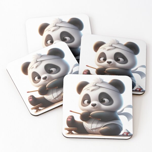 Item preview, "Cute Panda Martial Arts: Enchanting White Background Mastery" designed and sold by Huycao211.