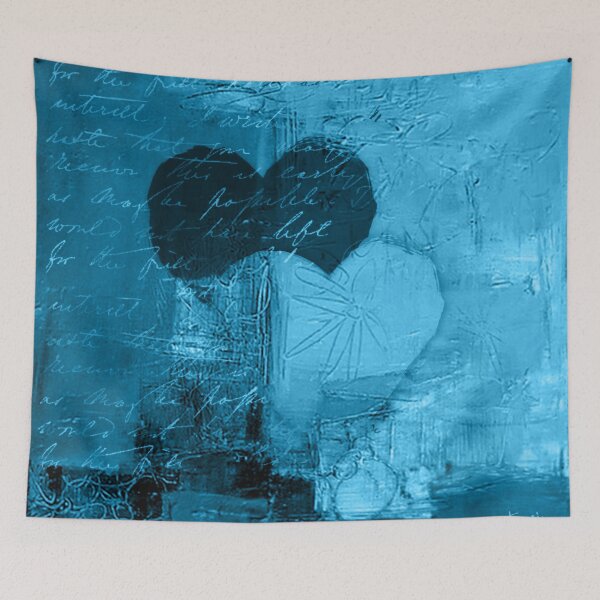 Item preview, Hearts in deep azure satin - series 2 (87) designed and sold by a3-studio.