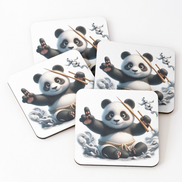 Item preview, "Cute Panda Martial Arts: Enchanting White Background Mastery" designed and sold by Huycao211.