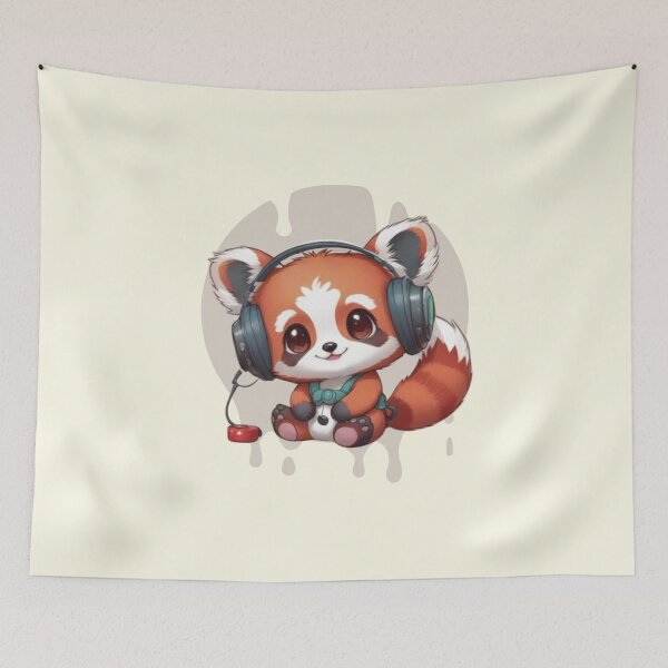 Item preview, Cute little red panda bear in a kawaii comic look designed and sold by Ecmoprints.