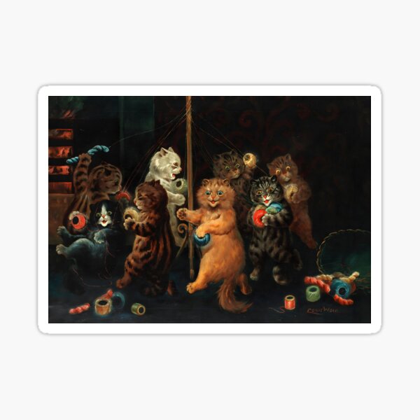 The Young Coquette by Louis Wain Sticker by Orca Art Gallery