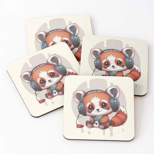 Item preview, Cute little red panda bear in a kawaii comic look designed and sold by Ecmoprints.