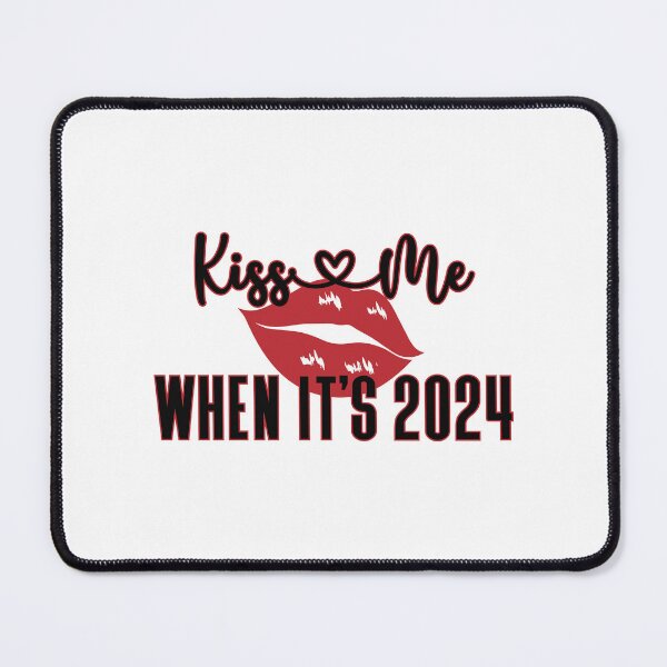 Item preview, Kiss Me When It's 2024 - Red Lips and Romantic New Year Celebration (Black and Red Design) designed and sold by Spiprinto.