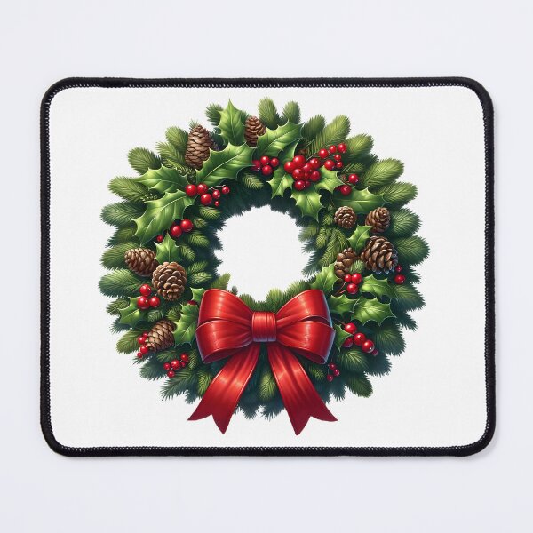 Item preview, Christmas Wreath with Ribbon designed and sold by MomiDStudio.