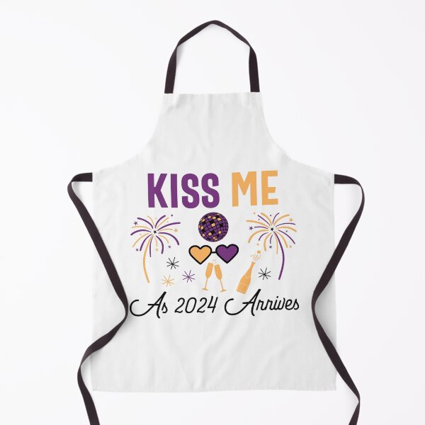 Item preview, Kiss Me As 2024 Arrives - Romantic New Year Celebration (Black, Purple, and Yellow Design) designed and sold by Spiprinto.