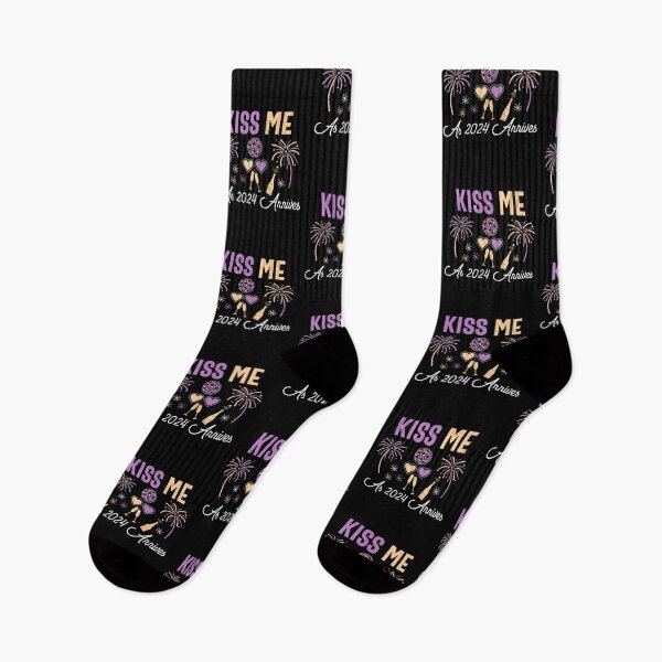 Item preview, Kiss Me As 2024 Arrives - Romantic New Year Celebration (White, Lilac, and Yellow Design) designed and sold by Spiprinto.