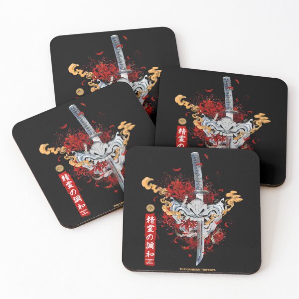 Item preview, japanese Oni Samurai with katana and red spider lily aesthetic designed and sold by Otakuniverse.