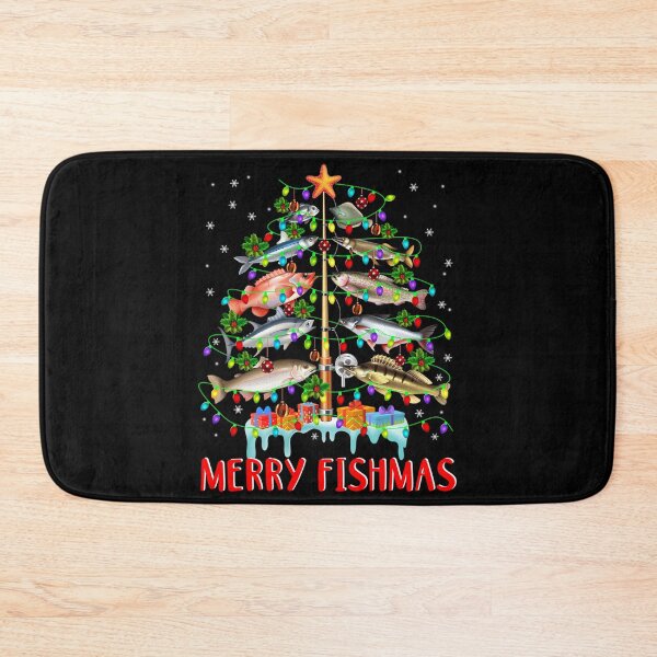 Item preview, Merry Fishmas Christmas Tree Fish with Lights Funny Fishing designed and sold by Smix Pixels.