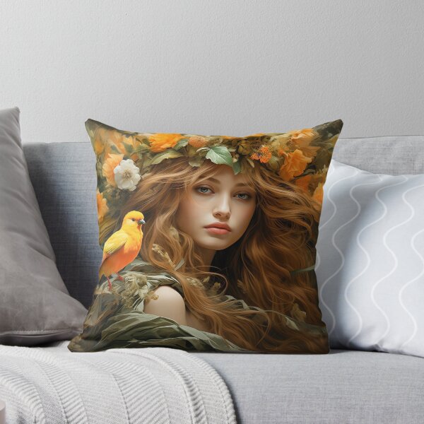 Item preview, Muse with Floral Crown in a Whimsical World designed and sold by soulofalion.