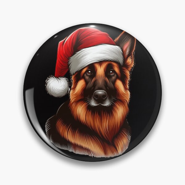 Item preview, German Shepherd in a Santa Hat designed and sold by HeadTurningArt.