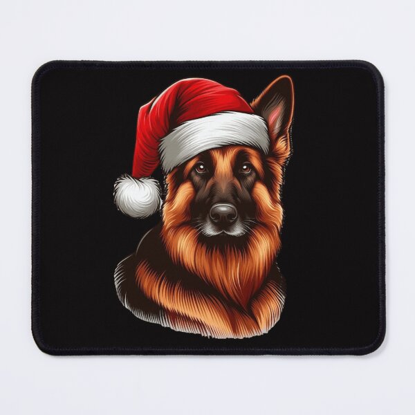 Item preview, German Shepherd in a Santa Hat designed and sold by HeadTurningArt.