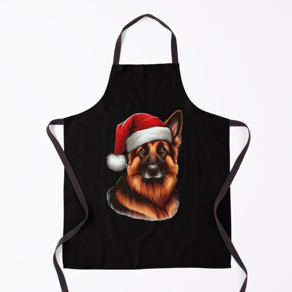 Item preview, German Shepherd in a Santa Hat designed and sold by HeadTurningArt.